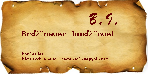 Brünauer Immánuel névjegykártya